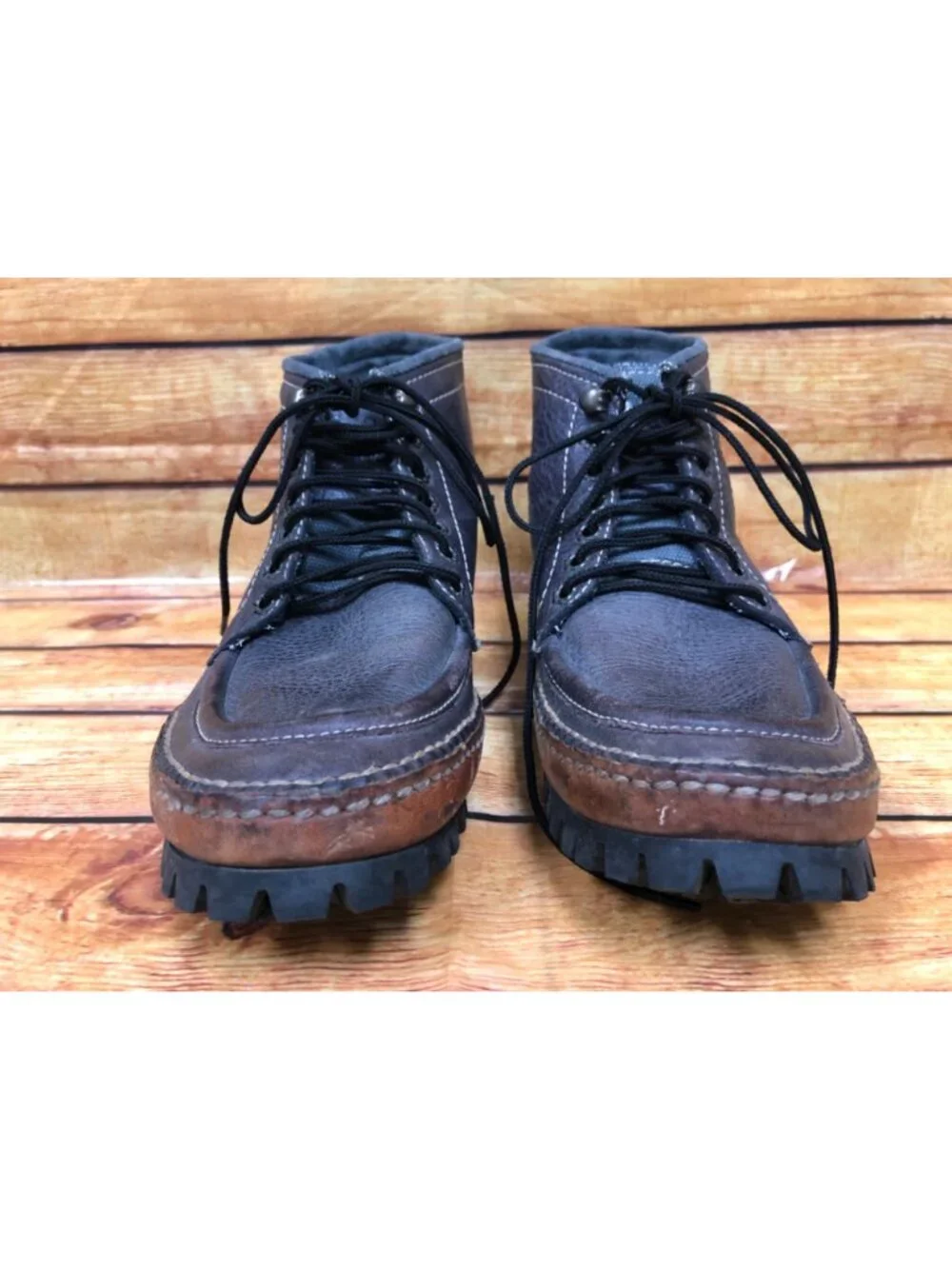 J Artola Mens 9 Brown Leather & Canvas Lace Up Chukka Boots